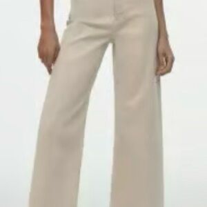 Zara Cream High-Waisted Trousers